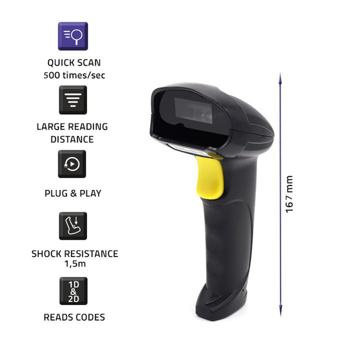 Wireless Barcode Scanner 1D 2D 2.4GHz