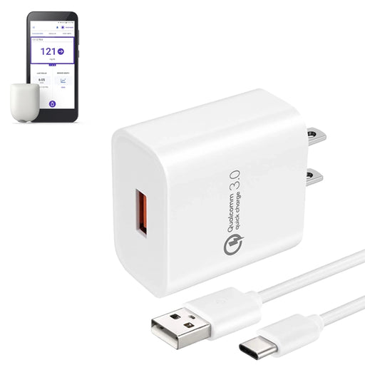 Wall Charger Adapter with USB-A to C Cable for Omnipod 5