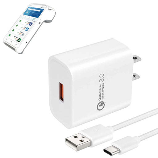 Wall Charger Adapter with USB-A to C Cable for PAX POS Terminals